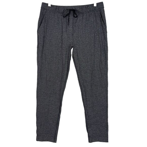 Lululemon Athletica On The Fly Pant Herringbone Gray 8 Drawstring Elastic Waist - Picture 1 of 15